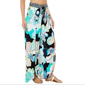 NWT Trina Turk "Sinatra Flora" Split-Leg Swim Cover-Up Pants XS